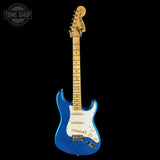 Full front of Fender Custom Shop 1969 Stratocaster Journeyman Relic Blue Sparkle.