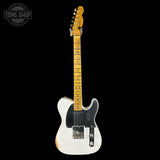 Full front of Fender Custom Shop 1951 Nocaster Relic White Blonde.