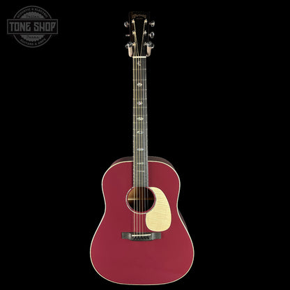 Full front of Martin Custom Shop Slope Shoulder Dread Spruce/Mahogany Burgundy.