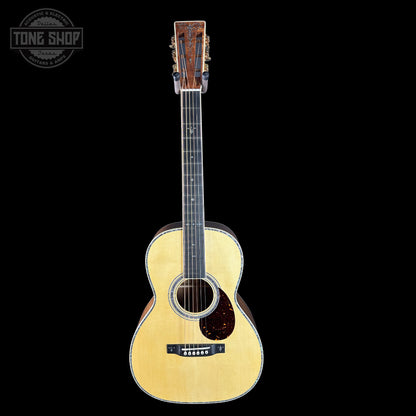 Full front of Martin Custom Shop 00-12F 41 Style Adirondack/Exceptional Broad Figure Koa.