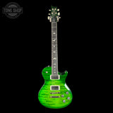 Full front of PRS S2 Wood Library McCarty 594 Singlecut Quilt Eriza Verde.