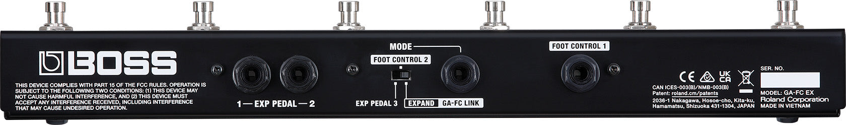 Back of Boss GA-FC EX Foot Controller.