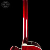 Back of neck of Gretsch G6119T Pro Players Edition Tennessee Rose Dark Cherry Stain.