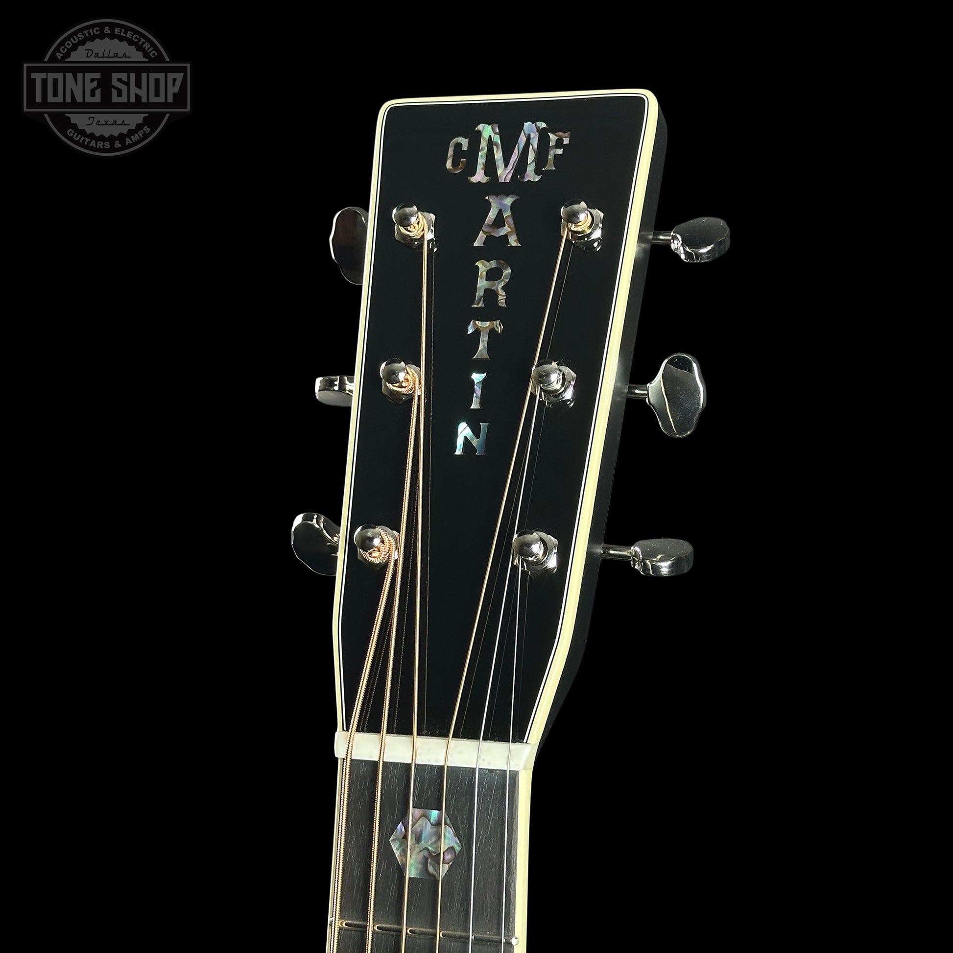 Headstock of Martin Custom Shop D-41 Black Sitka/EIR.