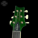 Headstock of PRS S2 Wood Library McCarty 594 Singlecut Quilt Eriza Verde.