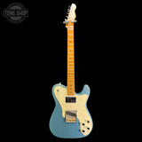 Full frontal of Used Lay's Custom T-Caster Ice Blue Sparkle.