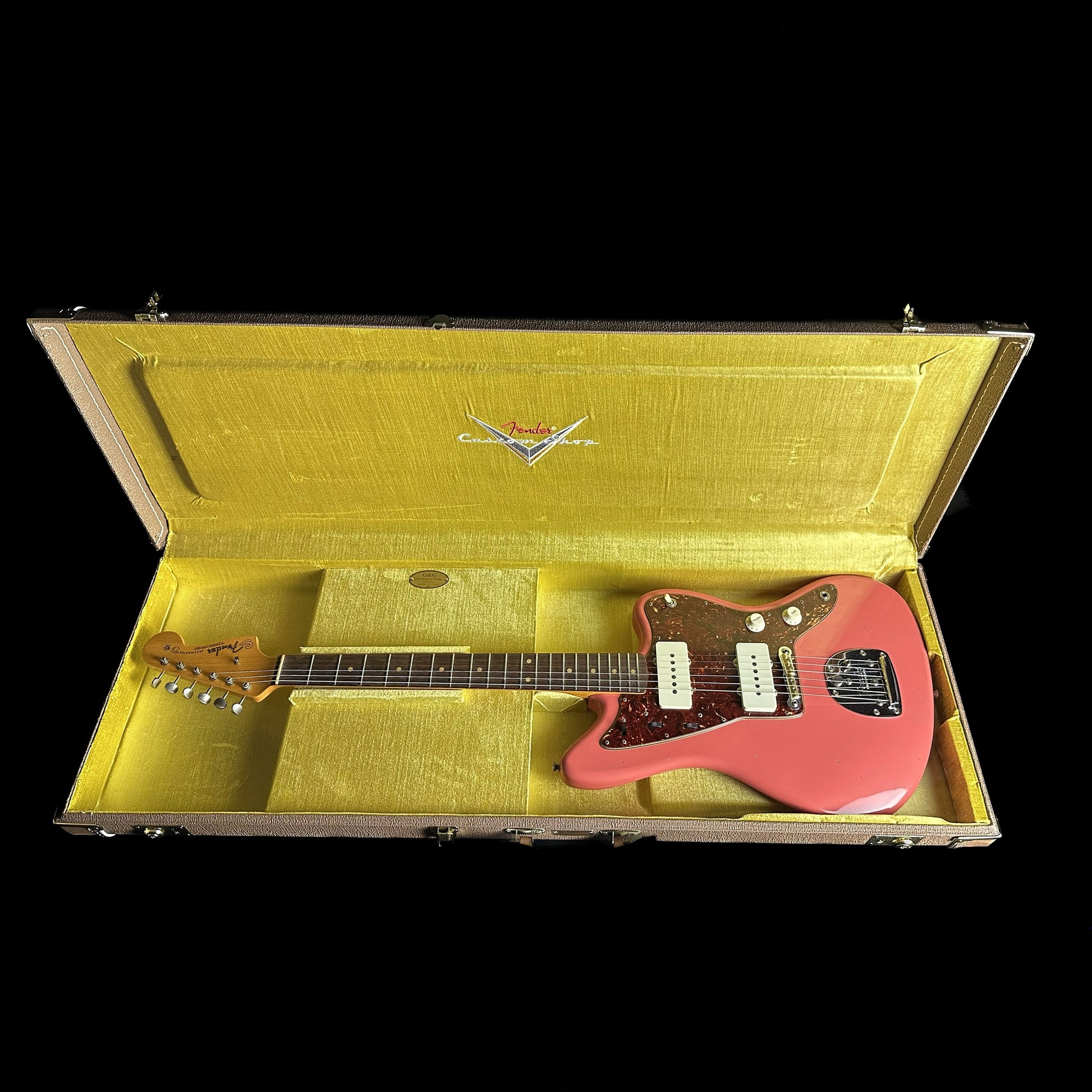 Fender Custom Shop 1962 Jazzmaster Journeyman Relic Super Faded Aged Fiesta Red in case.