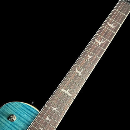 Close up of PRS Paul Reed Smith SE Zach Myers 594 Semi-Hollow Myers Blue neck.