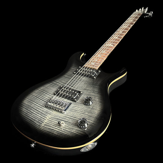 Front right angle of PRS Paul Reed Smith SE 277 Baritone Charcoal Burst.