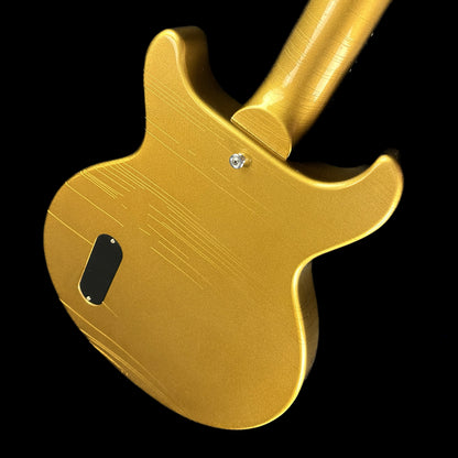 Top down angle of Gibson Custom Shop M2M 58 Les Paul Junior Doublecut Double Gold Murphy Lab Ultra Light Aged back.