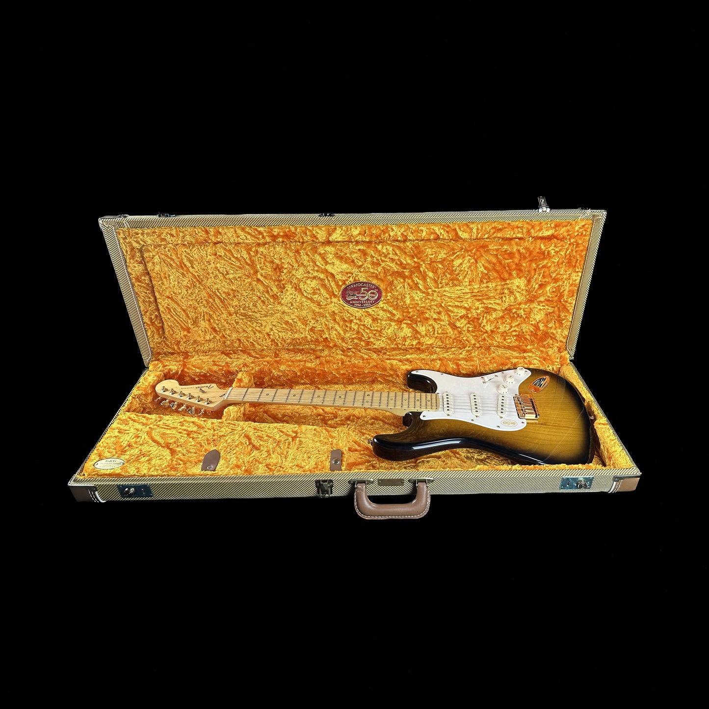 Used 2004 Fender 50th Anniversary American Deluxe Stratocaster  2-Color Sunburst w/case TSU14855