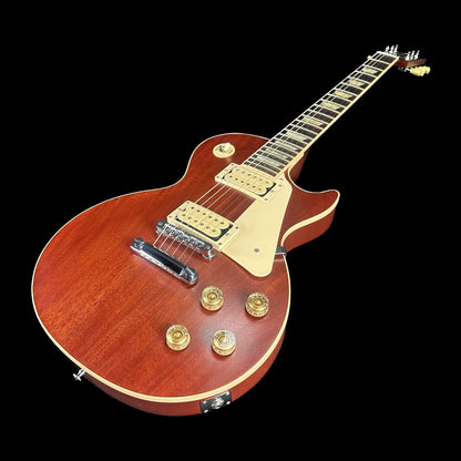 Front angle of Used 2012 Gibson Les Paul Traditional Satin Cherry TSU14891.