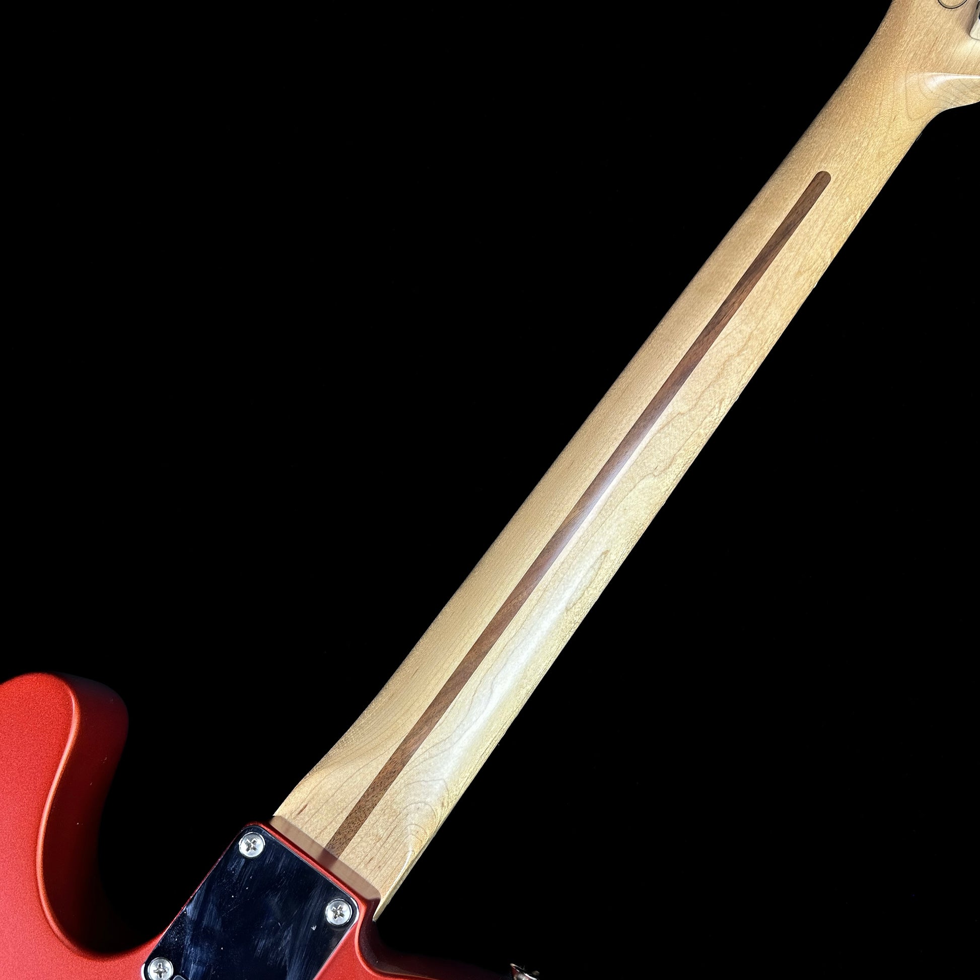 Back of neck of Used Fender Standard Telecaster Satin Flame Orange TSU15164.