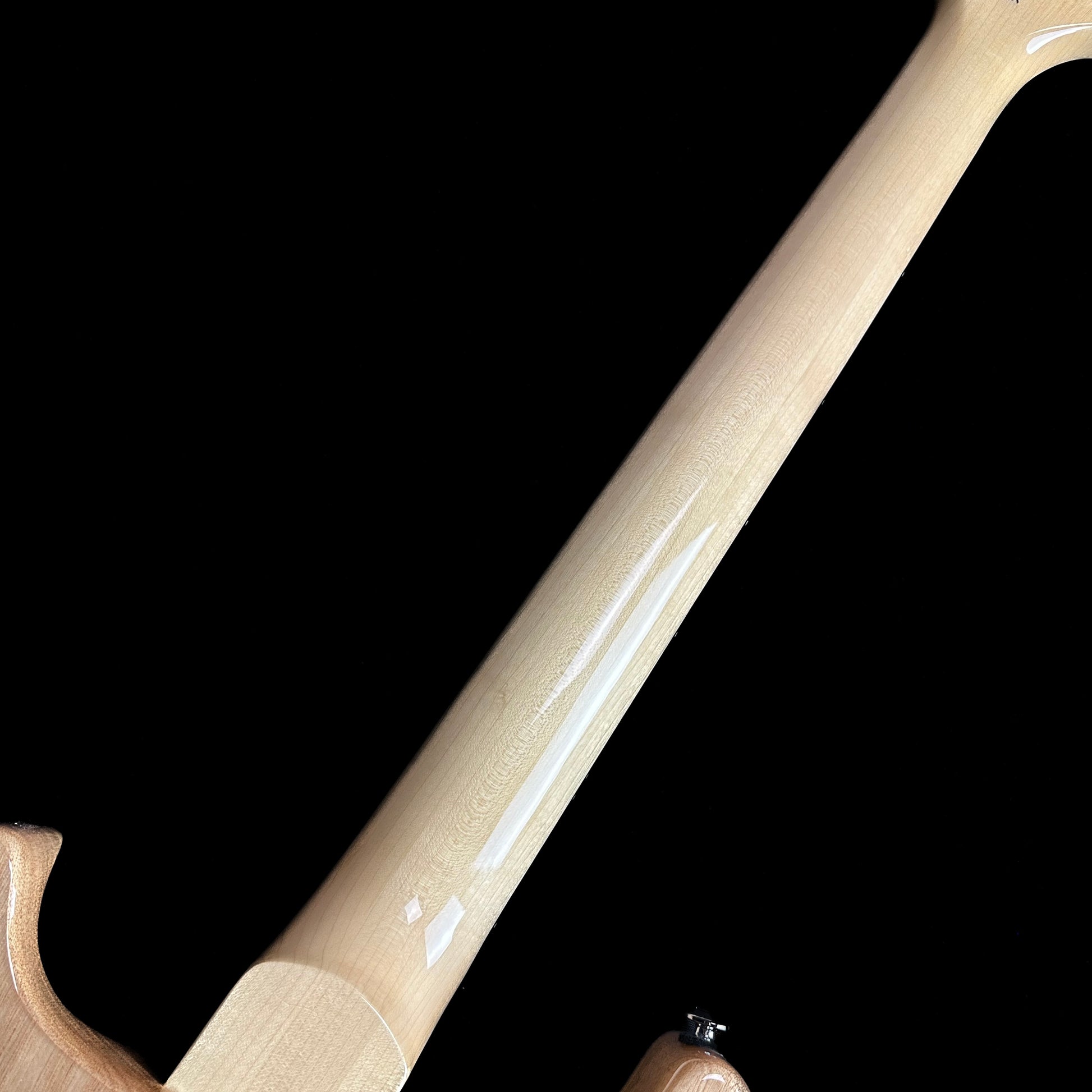 Back of PRS Paul Reed Smith SE Custom 22 Semi-Hollow Santana Yellow neck.