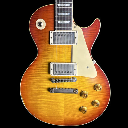 Front of Gibson Custom Shop Murphy Lab 1959 Les Paul Standard Heavy Aged Slow Iced Tea Fade.