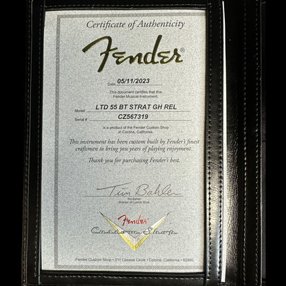 Fender Custom Shop Limited Edition '55 "bone-tone" Strat - Relic Wide-Fade 2-color Sunburst Certificate of Authenticity.