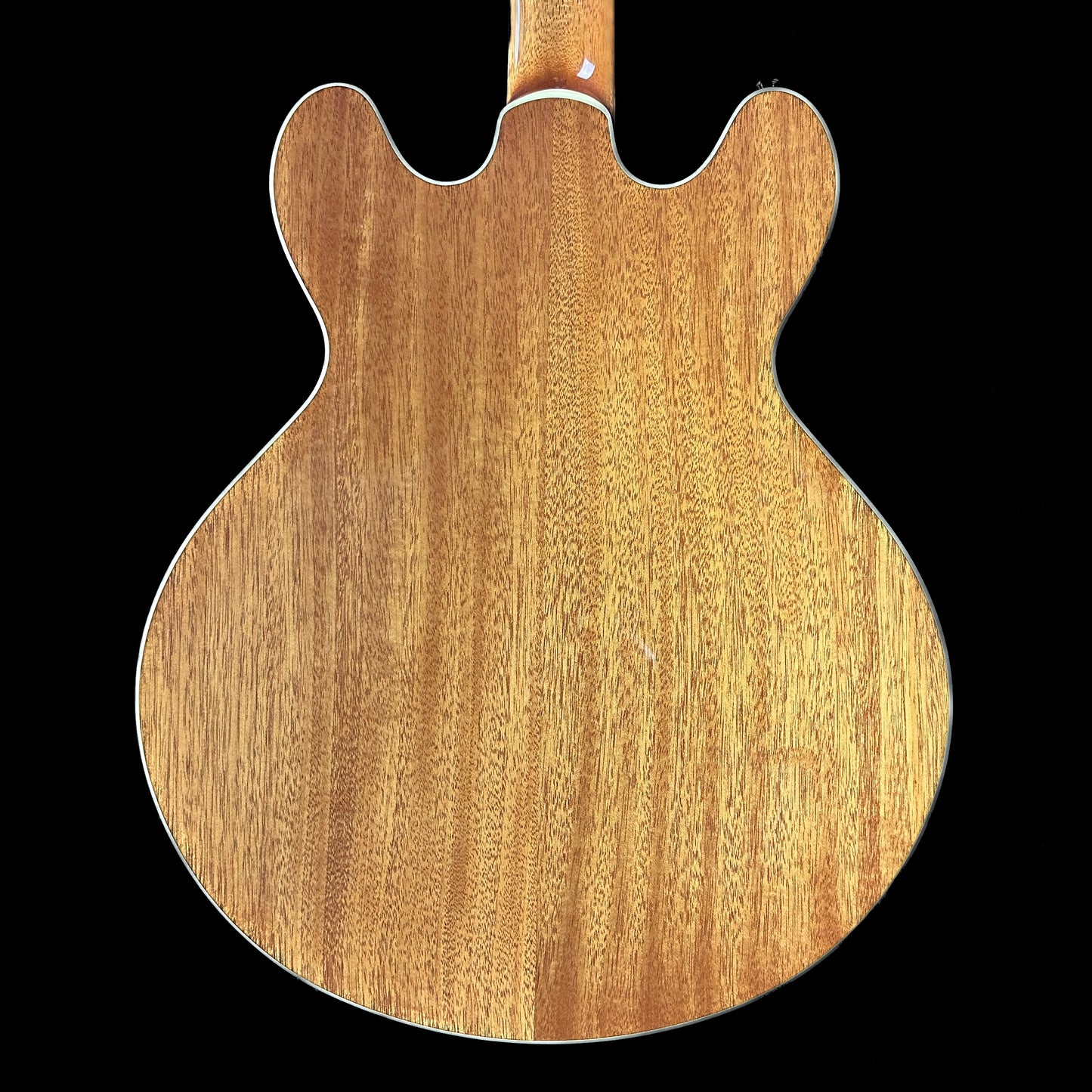 Back of Collings I-35 Deluxe Blonde Flame Top ThroBaks body.