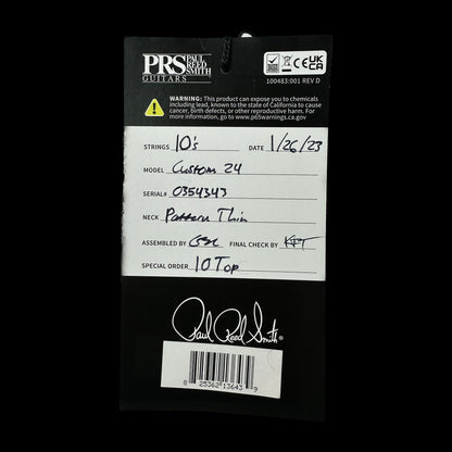 PRS Paul Reed Smith Custom 24 10-Top Cobalt Smokeburst w/case