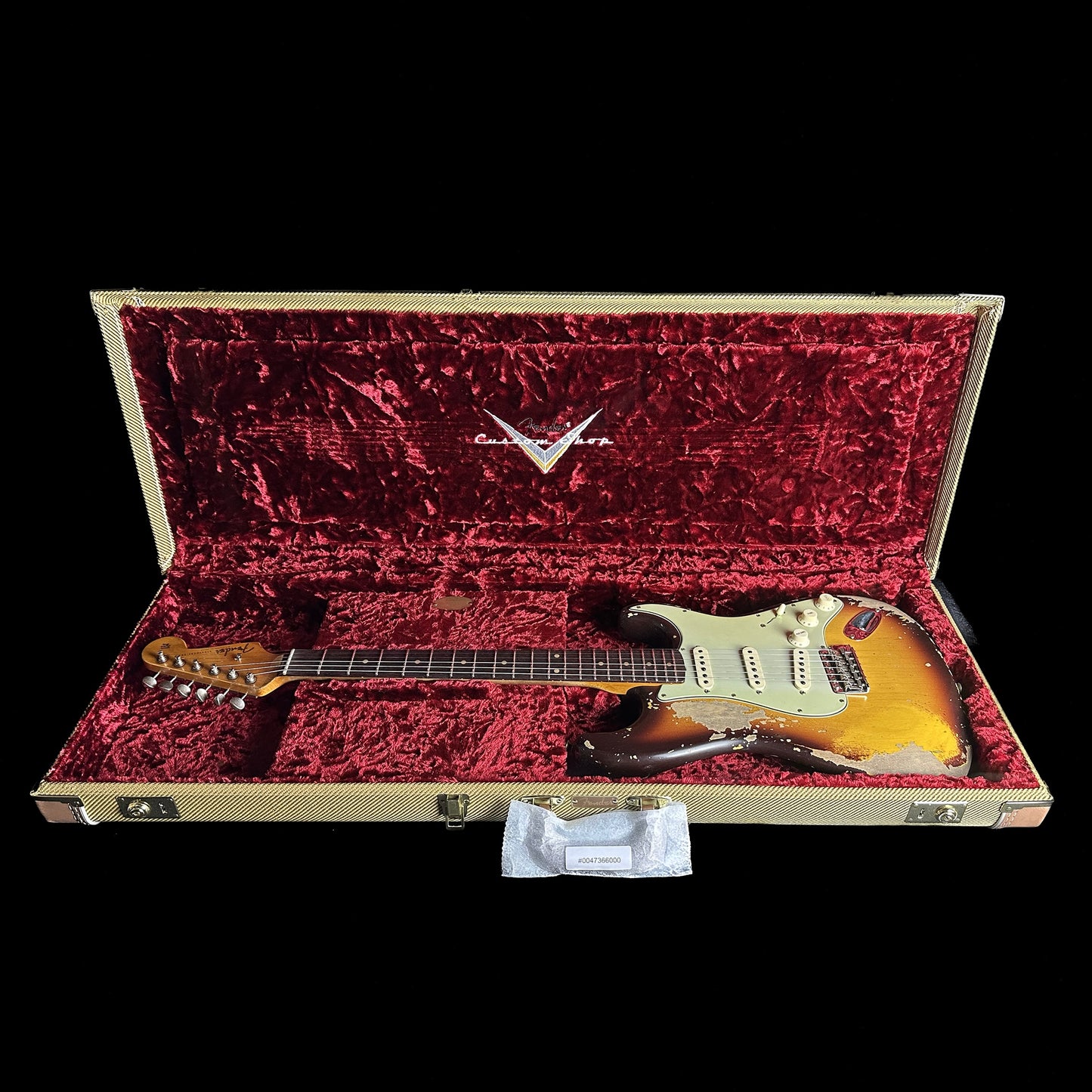 Fender Custom Shop Limited Edition '59 Strat Super Heavy Relic Super Faded Aged Chocolate 3-color Sunburst in case.
