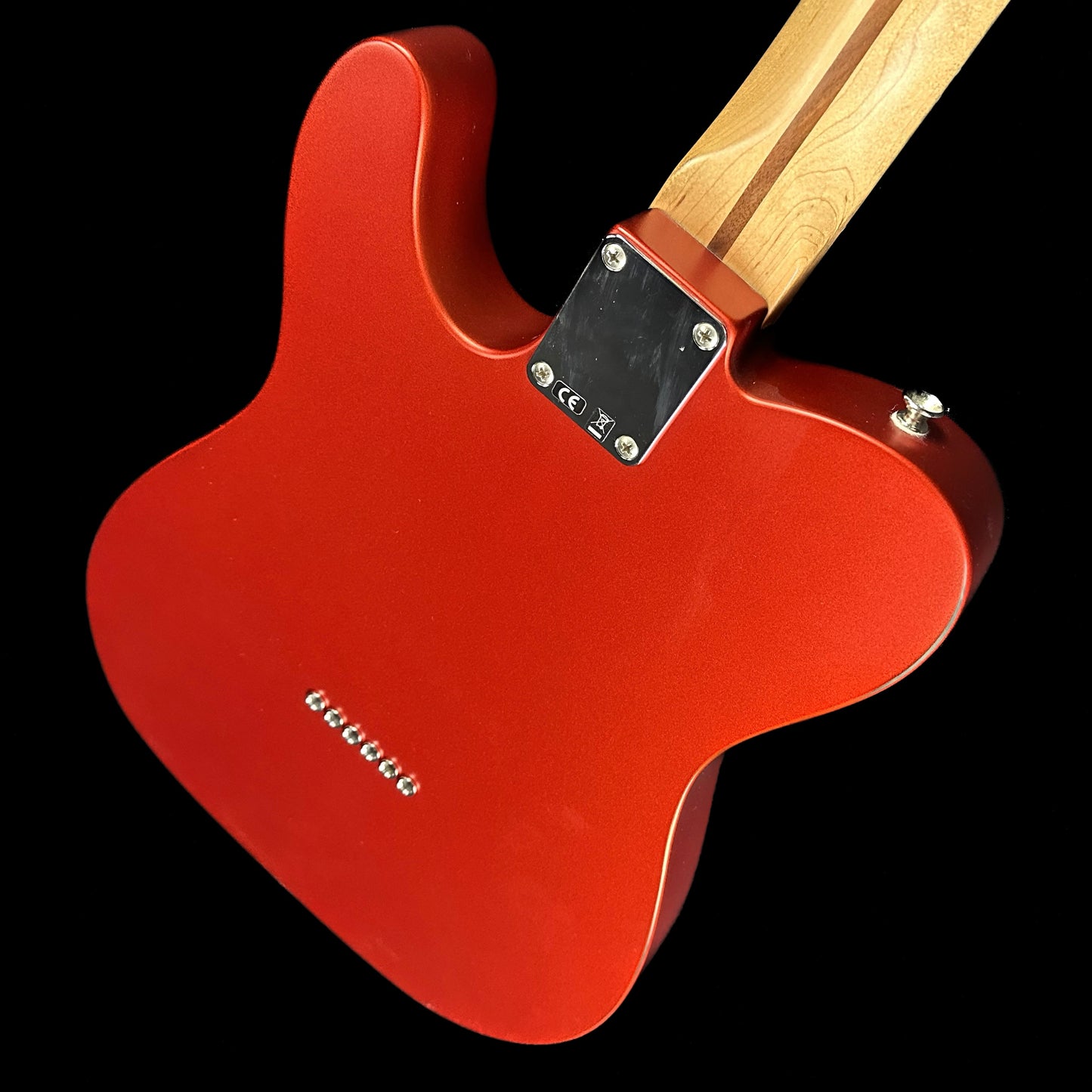 Back of Used Fender Standard Telecaster Satin Flame Orange TSU15164.