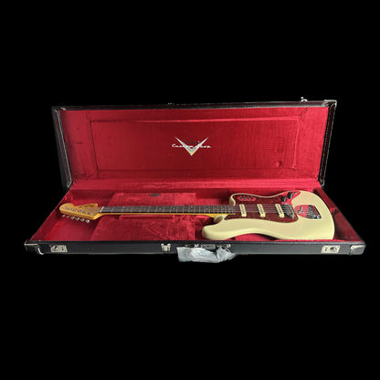 Fender Custom Shop Bass VI Journeyman Relic Vintage White in case.