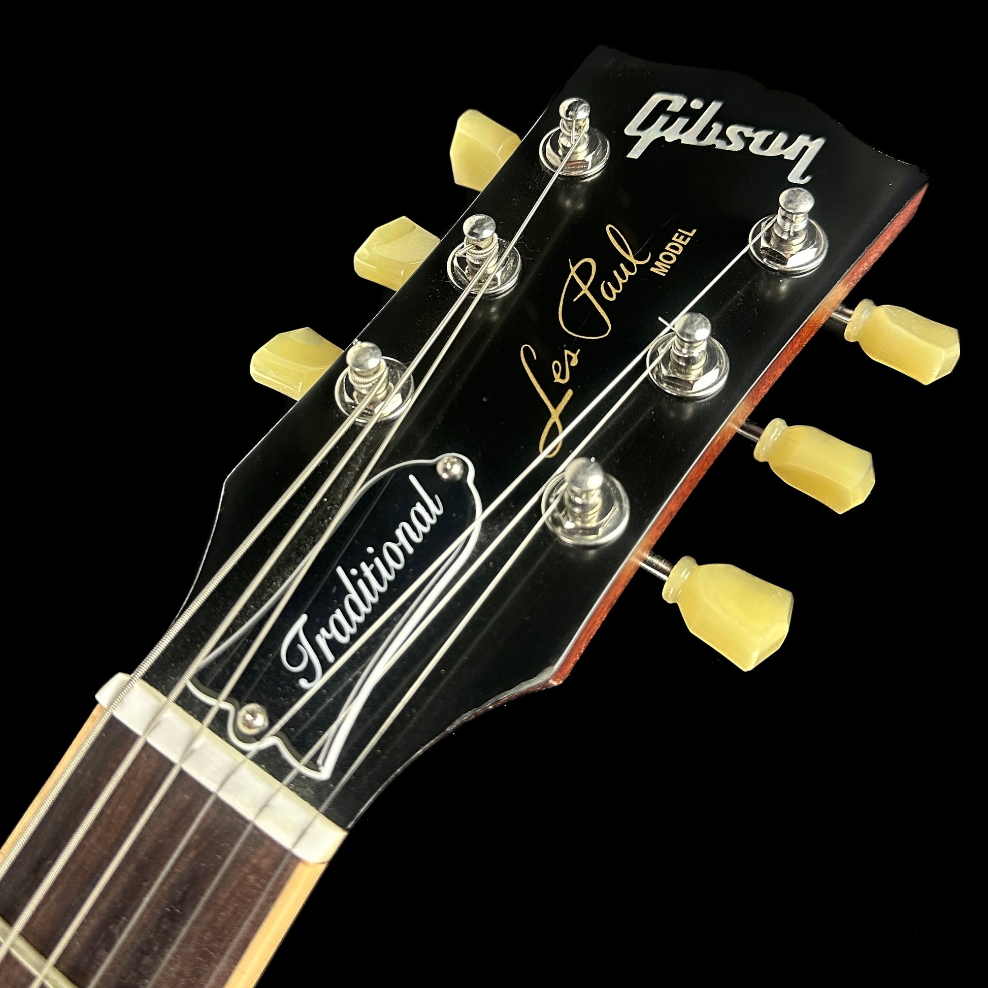 Headstock of Used 2012 Gibson Les Paul Traditional Satin Cherry TSU14891.