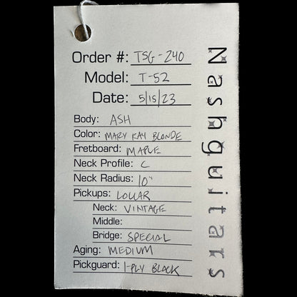 Nash T-52 Mary Kaye Medium Aging  Ash MP w/case 7 lbs 2 oz TSG240