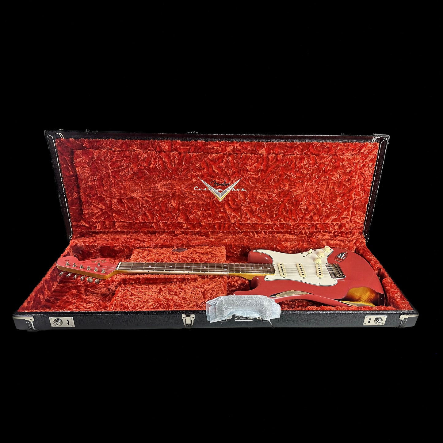 Fender Custom Shop Limited 67 Stratocaster Heavy Relic Aged Fiesta Red/3-Tone Sunburst in case.