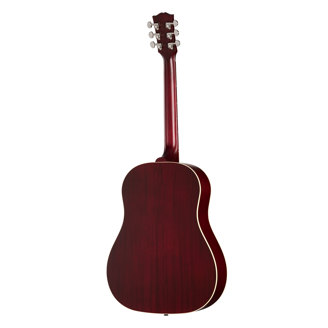 Full back shot of Gibson J-45 Special Satin Wine Red w/bag