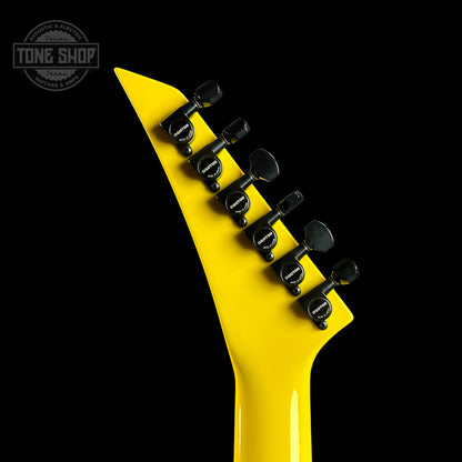 Back of headstock of Jackson Custom Shop SL HSS Floyd Rose Graf Yellow.