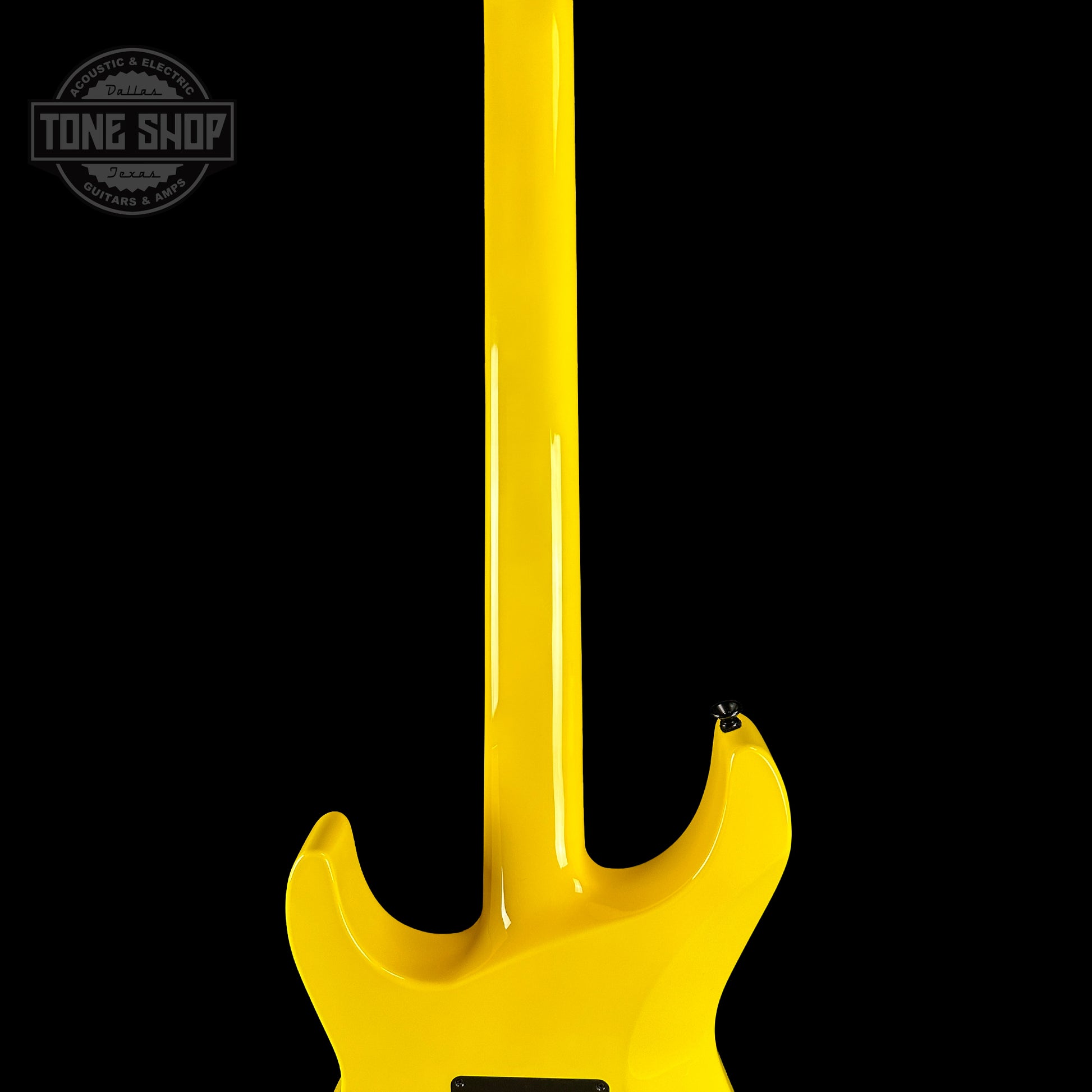 Back of neck of Jackson Custom Shop SL HSS Floyd Rose Graf Yellow.