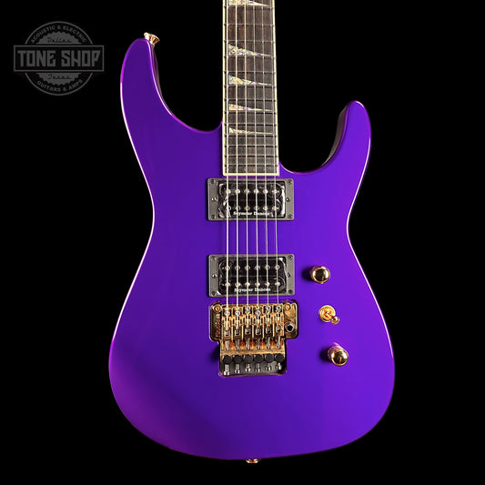 Front of Jackson Custom Shop SL2H Reverse Headstock Purple Metallic.