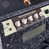 Back panel of Magnatone Twilighter Custom 2x12 Combo Tooled Black Western Leather.