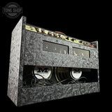 Back angle of Magnatone Twilighter Custom 2x12 Combo Tooled Black Western Leather.