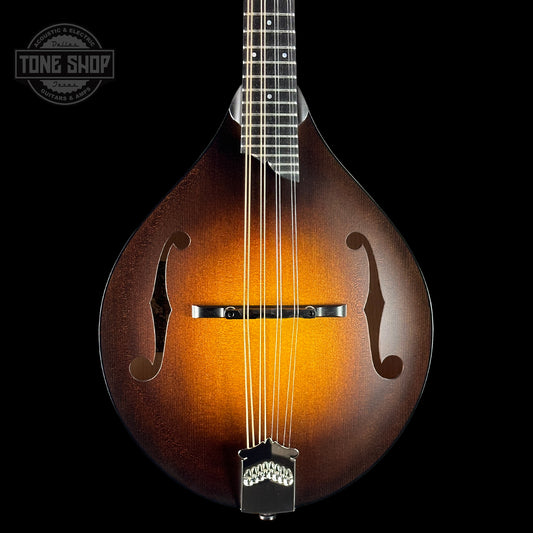 Front of Collings MT Mandolin Sunburst.