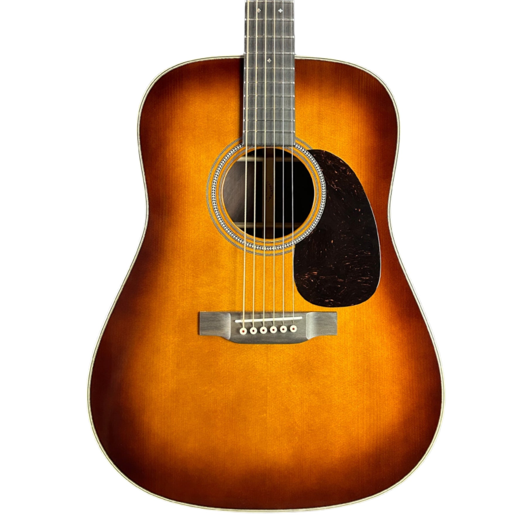 Front of Martin Custom Shop 28 Style Dread Adirondack/WEIR Ambertone.