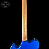 Back of neck of Powers Electric A-Type Select Maple Cruise Night Blue Ghost Flame PF42 Firestripe Delrin Cool CamTail.