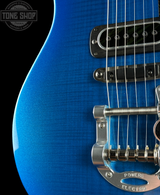 Detail on Powers Electric A-Type Select Maple Cruise Night Blue Ghost Flame PF42 Firestripe Delrin Cool CamTail.