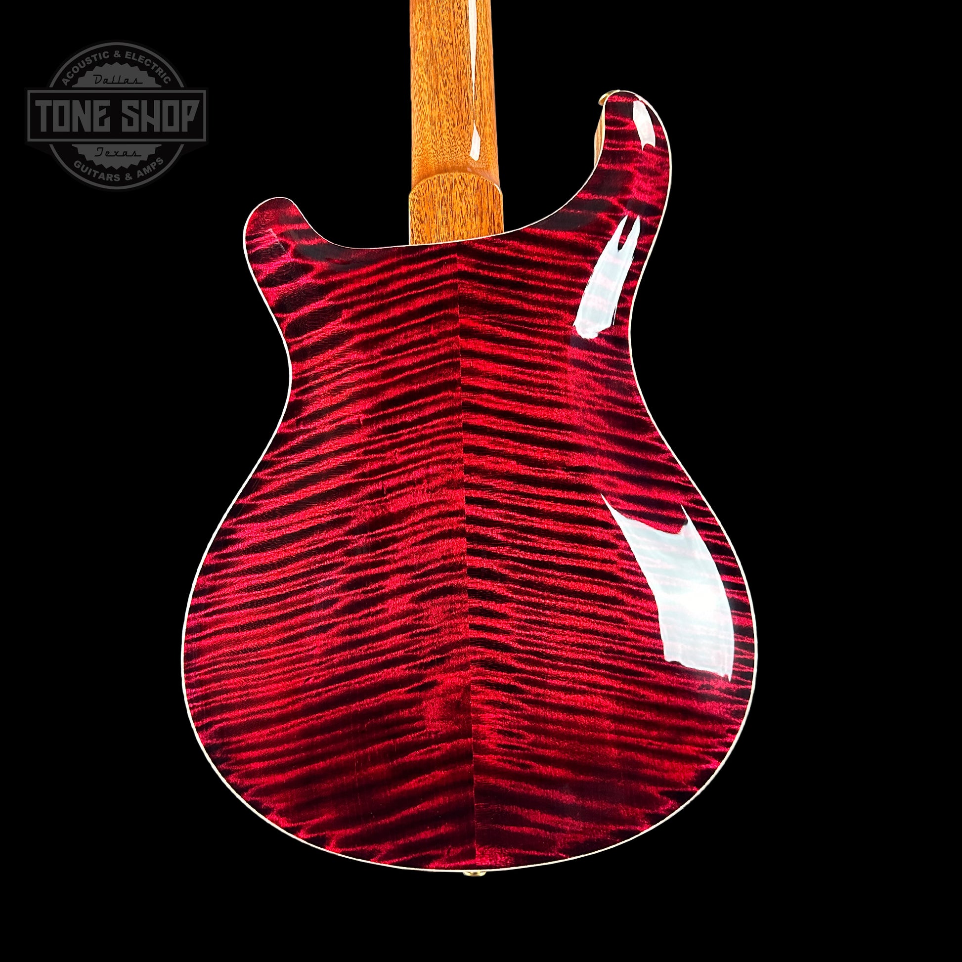 Back of PRS Hollowbody II Piezo 10-top Red Tiger.