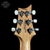 Back of headstock of PRS TSG Anniversary Wood Library Artist DGT Frostbite Brazilian Rosewood.