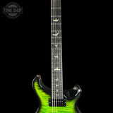 Fretboard of PRS Wood Library DGT 10 Top Eriza Verde Smokeburst Swamp Ash Maple/Ebony.