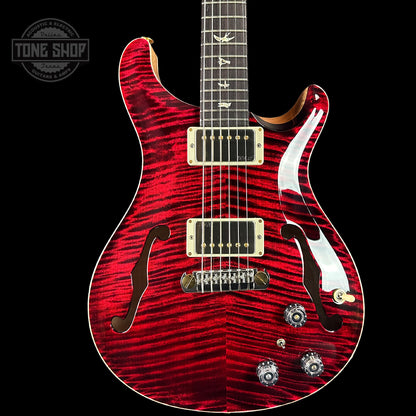 Front of PRS Hollowbody II Piezo 10-top Red Tiger.