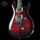 Front angle of PRS Custom 24 Floyd 10 Top Fire Smokeburst.