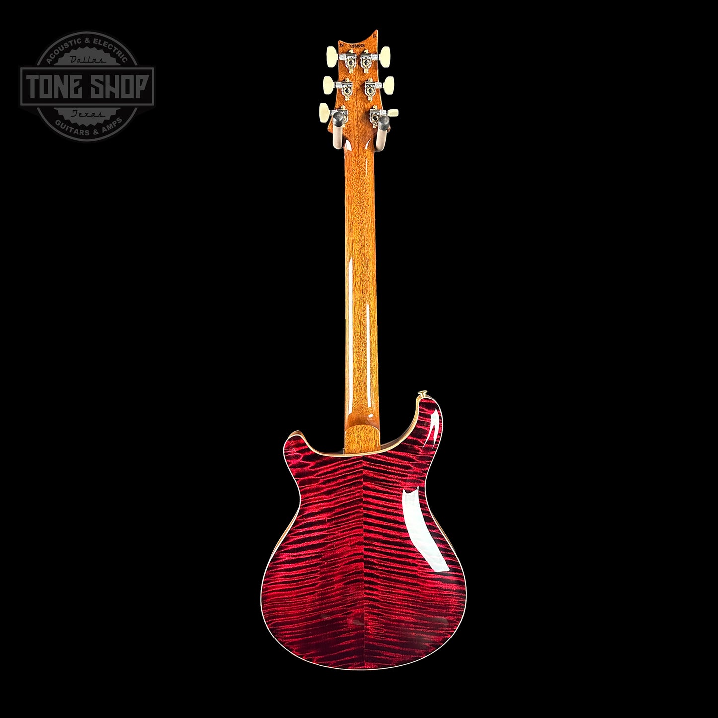 Full back of PRS Hollowbody II Piezo 10-top Red Tiger.