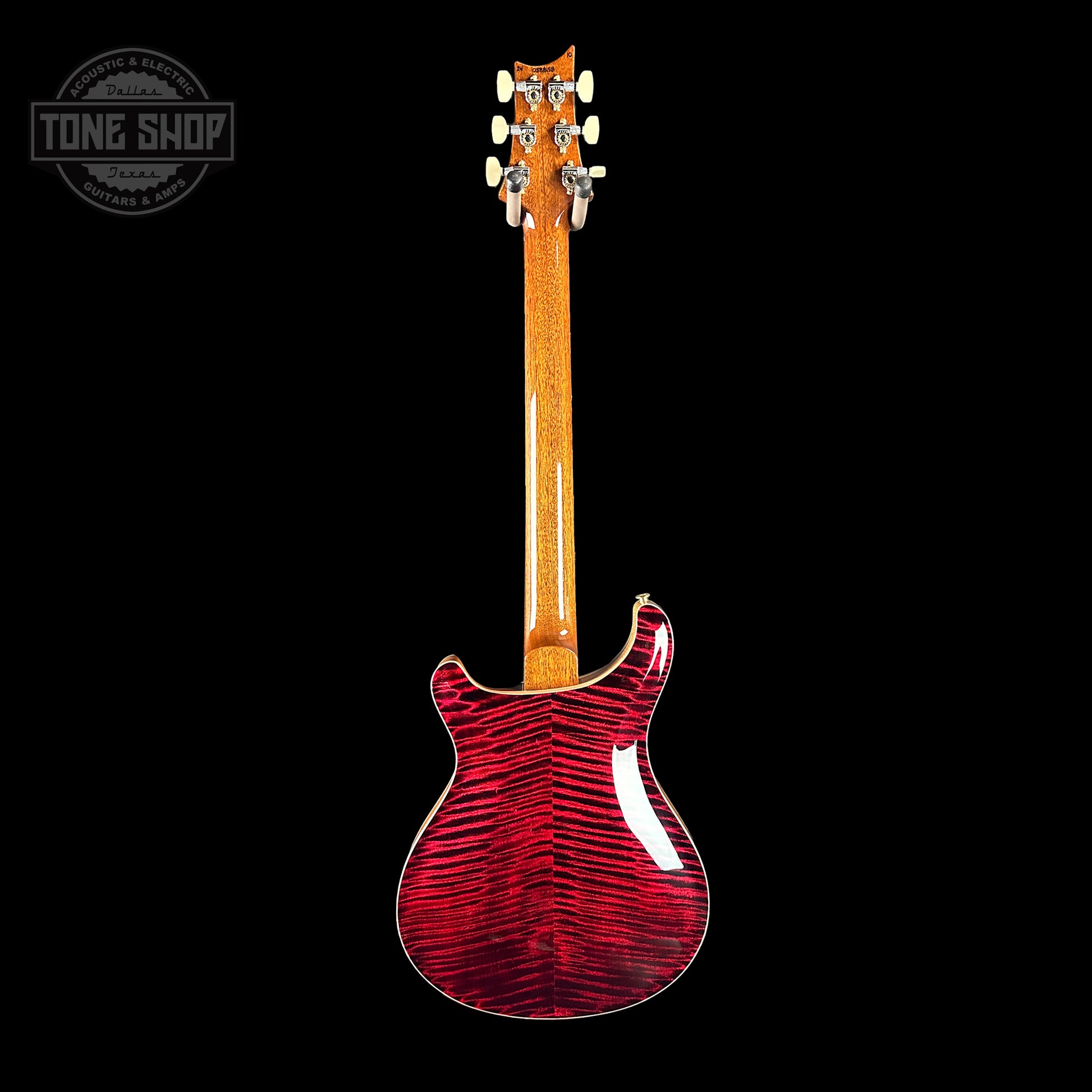 Full back of PRS Hollowbody II Piezo 10-top Red Tiger.