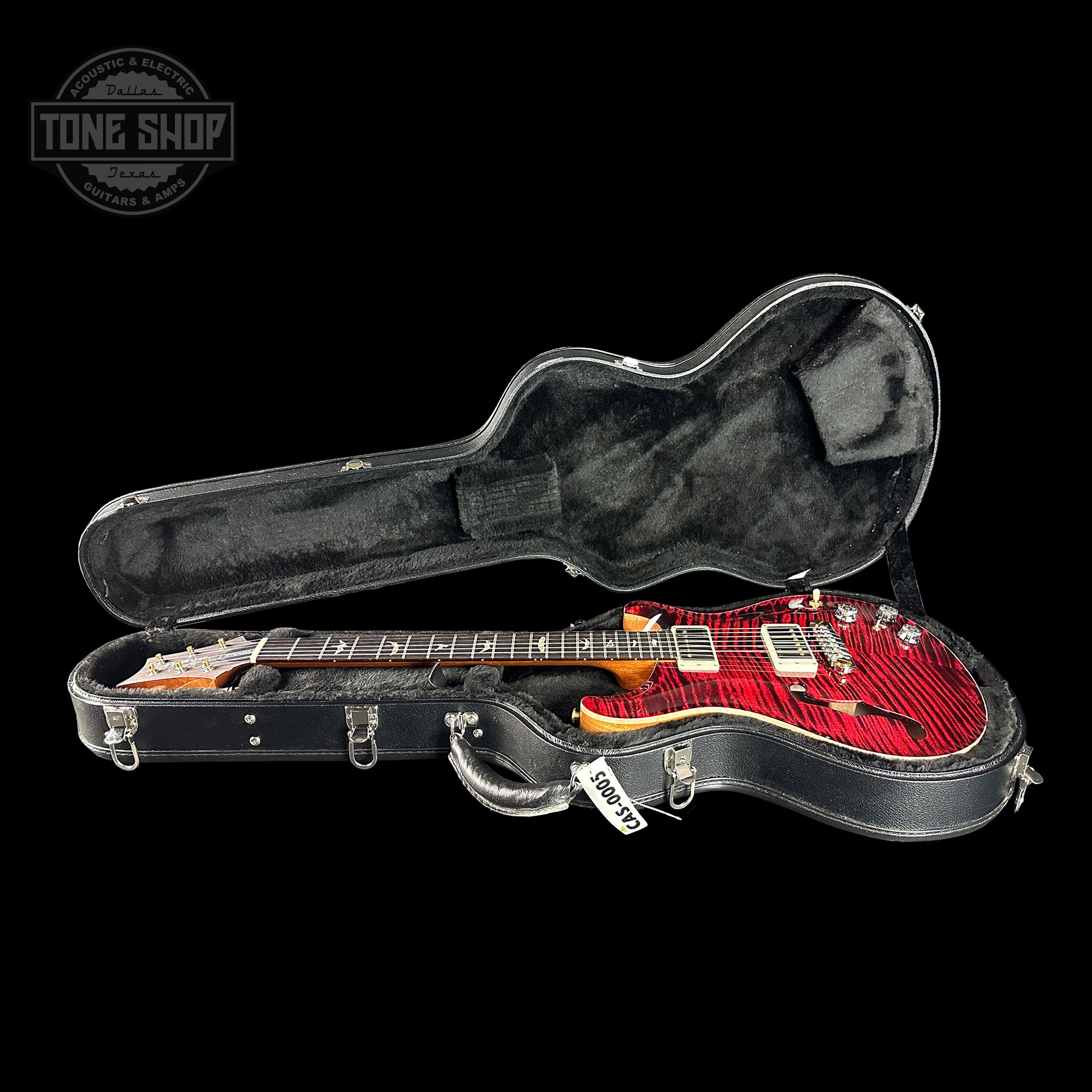 PRS Hollowbody II Piezo 10-top Red Tiger in case.
