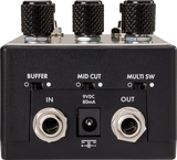 Inputs and outputs on top of Fender Pugilist Distortion V2against a white background