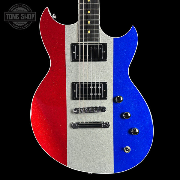 Front of Reverend Sensei RA Limited Edition Red/Silver/Blue Sparkle.