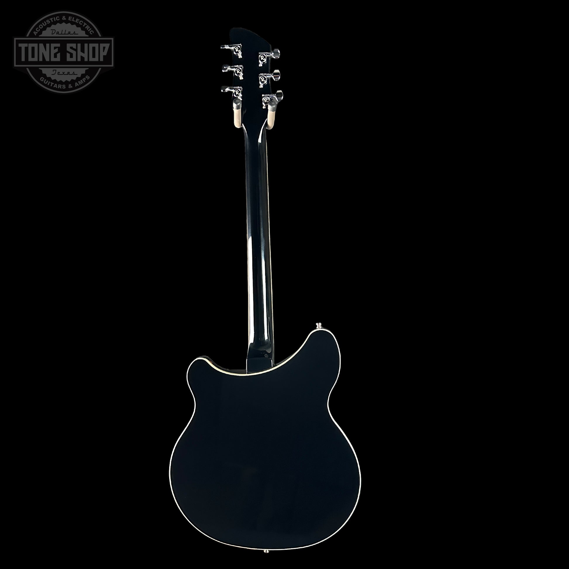 Full back of Rickenbacker 360 Thinline Semi-Hollow Jetglo 6-String.