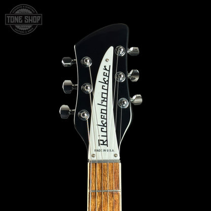 Headstock of Rickenbacker 360 Thinline Semi-Hollow Jetglo 6-String.